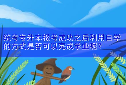 統考專升本報考成功之后利用自學的方式是否可以完成學業呢？