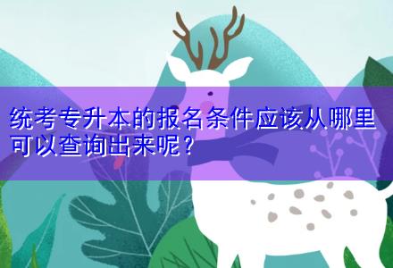 統考專升本的報名條件應該從哪里可以查詢出來呢？