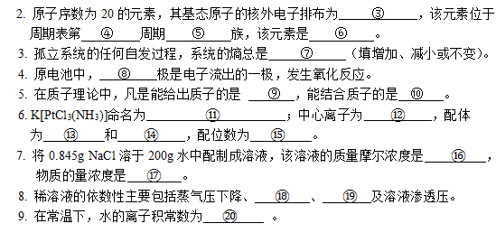 懷化學院2022年專升本無機化學模擬試卷 懷化學院2022年專升本無機化學模擬試卷