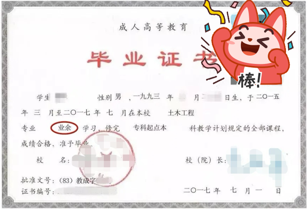 不同類型專升本畢業證圖片展示