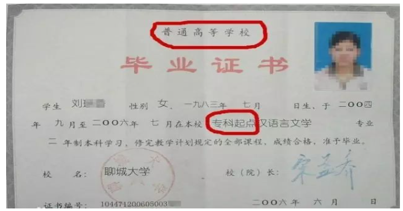專升本畢業證
