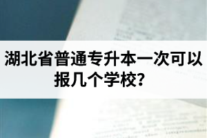湖北省普通專升本一次可以報幾個學校？