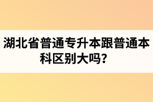 湖北省普通專升本跟普通本科區別大嗎？專升本專業課考什么內容？
