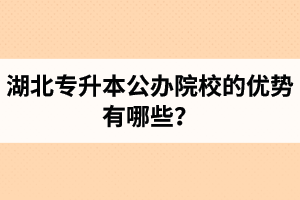 湖北專升本公辦院校的優勢有哪些？為什么大家都想報公辦學校？