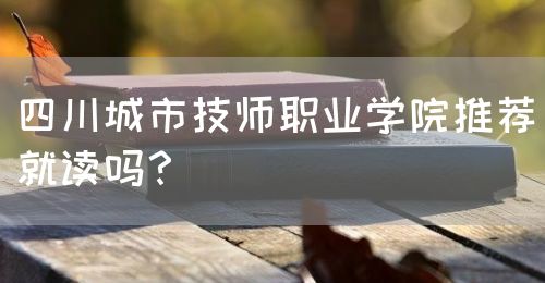 四川城市技師職業學院推薦就讀嗎？(圖1)