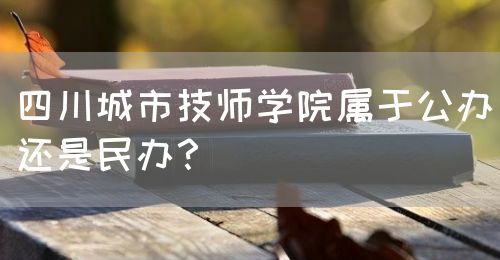 四川城市技師學院屬于公辦還是民辦？(圖1)