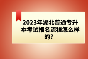 2023年湖北普通專升本考試報名流程怎么樣的？