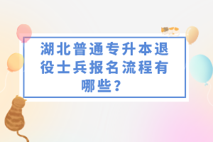 湖北普通專升本退役士兵報名流程有哪些？