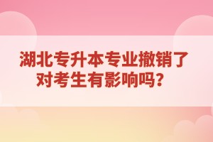 湖北專升本專業撤銷了對考生有影響嗎？