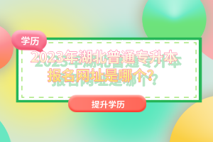 2023年湖北普通專升本報名網址是哪個？