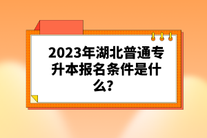 2023年湖北普通專升本報名條件是什么？