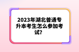 2023年湖北普通專升本考生怎么參加考試？
