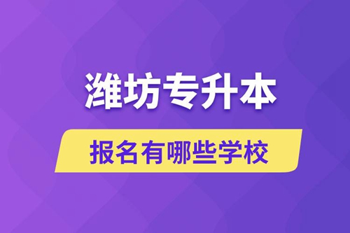 濰坊專升本報名有哪些學校？