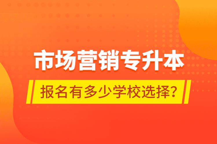 市場營銷專升本報名有多少學校選擇？