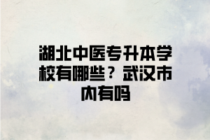 武漢有可以報中醫類專業的湖北普通專升本學校嗎？