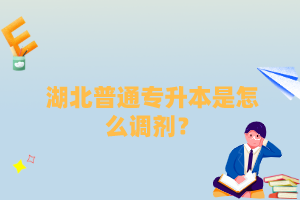 湖北普通專升本是怎么調劑？