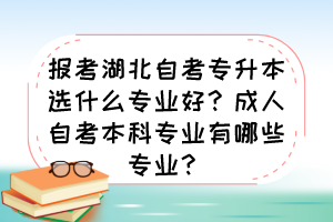 報考湖北自考專升本選什么專業好？成人自考本科專業有哪些專業？