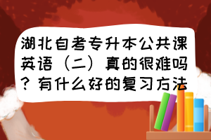 湖北自考專升本公共課英語（二）真的很難嗎？有什么好的復習方法？